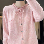 Kampsunid Mantlid Kardiganid Naistele Talvine &Uuml;lesuuruses Fliis Paksustatud &Uuml;hev&auml;rviline L&otilde;tv Pikkade Varrukatega Kootud Kampsunid Mantlid S roosa