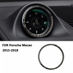 For Porsche Macan 2015-2018 Carbon Fiber Car trument Panel Clock Display Panel Frame Interior Decoration Sticker Accessories must