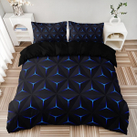 3 tk Moekas Sinine Ruuduline Teemantmustriga K&otilde;rglahutusega Digitr&uuml;kiga Kodune Tekikottide Komplekt Duvet Cover Set&EU Single(135x200cm)