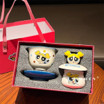 Powerpuff Girlsi &uuml;hiselt kaubam&auml;rgistatud keraamiline teekomplekt komplekt tass kodu jaoks uus k&otilde;rge v&auml;&auml;rtusega suveniir kontor Covered bowl 180/cup 100ml sinine