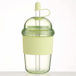 630ML kuumakindel boba tee tops suure mahutavusega kohvi piimatee veepudel kaanega plastikust tops piimatee ja boba jaoks roheline