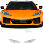 Corvette C8 Coupe Z06 Self -2024 Auto Kokkup&otilde;rkevastane Esitulede Peegli Kile TPU L&auml;bipaistev Kaitsev Originaal Kleebised Transparent