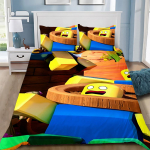 KUUM 3D M&Auml;NG R-ROBLOXES Tekikate Padjap&uuml;&uuml;r M&auml;ngustseeniga tr&uuml;kk Voodipesukomplekt T&auml;iskasvanud Poiss T&uuml;druk Magamistoa kaunistus &Uuml;heinimese Kaheinimese Suur EU Single(135*200cm)3pcs