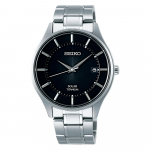 Seiko Selection Titaanist P&auml;ikesetoitega K&auml;ekell Safiirklaasiga, Must, SBPX103, Meeste