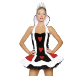 Punase kuninganna cosplay kost&uuml;&uuml;m Seksikas punane s&uuml;damekuninganna Halloweeni peokleit M must