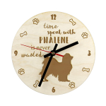 Papillon, Continental Toy Spaniel, Butterfly dog I - clock with dog, wooden clock with engraving, personalised clock by Art-Dog