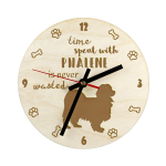 Papillon, Continental Toy Spaniel, Butterfly dog II - clock with dog, wooden clock with engraving, personalised clock by Art-Dog