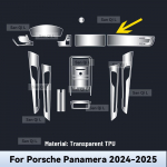 PORSCHE Panamera 2024 2025 jaoks TPU Auto Navigatsiooniekraani Kile K&auml;igukasti Kaitsekleebis Kriimustusvastane Salongi Tarvikud Left rudder driving