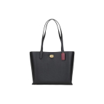 Coach 34 Suure Mahutavusega Nupuga &Uuml;hev&auml;rviline Nahast T&otilde;mblukuga K&auml;ekott Naiste T&otilde;mblukuga K&auml;ekotid Must C0689-B4BK Basic Set (Bag+Dust Bag)