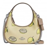 Coach Carmen 20 Sidrunimustriga Kaetud L&otilde;uendist &Otilde;la-Crossbody K&auml;ekott V&auml;ike Naiste k&auml;ekotid Kollakasroheline CAL00-SVXUC Basic Set (Bag+Dust Bag)