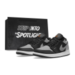 Jordan Air Jordan 1 Abrasion Resistant Abrasion Resistant Low top Vintage Basketball Shoes Men's Black Gray 553558-081(Team1258-) 36