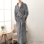 Korallfliisist pikkade varrukatega hommikumantel Koduriided Paks flanell Paarimantel Magamisriided Hall S&uuml;gis Talv Wam Lahedad Salongir&otilde;ivad M