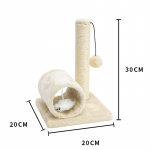 Kasside kraapimisposti sisal kriimustuspostide toru koos rippuva palliga vertikaalse kraabitsaga siseruumides kasutatavatele kassidele ja 20x20x30cm