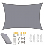 4x6M/5/4/3/2 Veekindel Suur P&auml;ikesekaitsevarikatus Paigalduskomplektidega UV-kaitsega Varjupurjekas V&auml;literrassi Varikatusaia Varikatus Telk 200x200CM hall