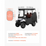 SucceBuy Golfik&auml;ru Kate N&auml;htav T&auml;ielik Katteosa 2&2+2;2+2/4-kohaline Veekindel Oxford PVC-kattega Tuulekindel Konks Sobib Enamiku Vankritega