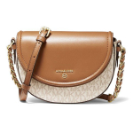 Michael Kors Mk Jet Set Charm Klassikaline Monogramm Kett Logoga &Otilde;lakott Crossbody Kott Keskmine Naiste Kotid Vanillivalge Tammepruun 32T0GT9C6B-149 Basic Set (Bag+Dust Bag)