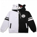 Anime Cosplay kost&uuml;&uuml;m Unisex kapuutsiga dressipluus must valge karu pikkade varrukatega igap&auml;evane vabaaja mantel S