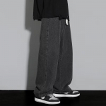 Meeste Vabaaja Pikad Teksap&uuml;ksid Klassikalised Meeste Sirged Denim Laiad P&uuml;ksid &Uuml;hev&auml;rvilised M