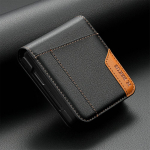 Samsung Galaxy Z Flip7 FE 2025 jaoks Flip &uuml;mbris Nahast rahakott Kaardihoidja Coque Samsung Z Flip 7 &uuml;mbris Galaxy ZFlip 6 5 4 3 Magnetiline kate Galaxy Z Flip7 FE must