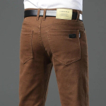 Meeste br&auml;nd Kvaliteetsed teksad Mood vabaaja klassikaline stiil Slim Fit p&uuml;ksid Meeste br&auml;nd Advanced Stretch sirged p&uuml;ksid, suur suurus 42 pruun