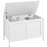 Magamistoa panipaik 95 L kaanega Panipaigupink turvalise hingedega 80x40x50 cm Triibuline valge 80 x 40 x 50 cm