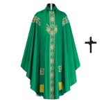 Kiriku pastor Tseremooniameister Tseremooniakuub Preestri r&uuml;&uuml; Kleit Kiriku missa r&uuml;&uuml; R&uuml;&uuml; stoolaga ja ristidega Kaelakee naistele meestele L roheline