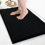 Olanly Chenille Vannitoamatt &Uuml;lipehme Kohev Vannimatt Libisemiskindel Vannitoa P&otilde;randamatt Veeimav Palus Mikrokiudmatid Du&scaron;&scaron; 43x61cm must