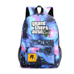 GTA-teemaline Anime M&auml;nguri Seljakott &Otilde;pilastele Oxfordi Kangast Kahe Rihmaga Koolikott Starry Blue 2