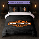 Harley-Davidson Tr&uuml;kiga 3-osaline tekikottide komplekt 1 tekikott ja 2 padjap&uuml;&uuml;ri Pehme voodipesu Koduseks Magamistoaks 135cm*200cm