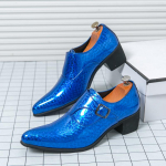 Meeste ametlikud nahast kingad Klassikalised slip-on mokassiinid &Uuml;mar nina Hingavad libisemiskindlad mokassiinid &Auml;ri-kleidi-pulma-kontori vabaajajalatsid 43 blue
