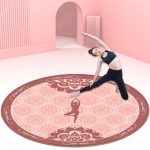 Libisemiskindel &uuml;mar fitness-matt: Heli summutav, l&ouml;&ouml;ke neelav h&uuml;ppen&ouml;&ouml;ri, aeroobika ja joogamati. 120 cm Diameter (Upgraded Silicone Base)
