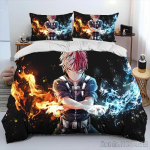 My Hero Academia Anime Joonisfilm Tekikate Komplekt HD Tekikate Laste Voodipesu Komplektid Voodipesu Magamistoa Dekoor EU Single 135*200cm/53x79in 3pcs gray
