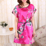 Imitatsioonist siidist &ouml;&ouml;s&auml;rk naistele suur l&uuml;hikeste varrukatega pidžaamad suvised &otilde;hukesed koduriided roosa punane v&auml;rv