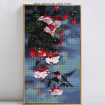 Huacani teemanttikandid linnud ja lilled seinakunst Teemantmaal ristpistes t&auml;isnurkne mosaiik 15*30 cm