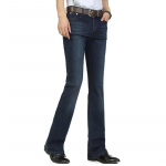 Meeste Denim Bootcut P&uuml;ksid 70ndate Western Cowboy Bell Alt laienevad teksad p&uuml;ksid vabaaja pluss suurus 32 tumesinine v&auml;rv