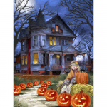5D-teemantmaal Halloween kivist mosaiik t&auml;is&uuml;mmargune teemanttikandid iidse lossi k&otilde;rvits 20X30CM