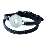 Les Tr&eacute;sors De Lily [J0803] - Bracelet mixte 'Peaceful' noir / acier - 18 mm must