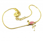 7bis [P8240] - Bracelet artisanal 'Flamant Rose' rose dor&eacute; - 18x10 mm Heleroosa