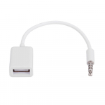 USB Aux helikaabli adapteri 3,5 mm isane pistikupesa 2.0 emase auto muunduri juhtmega OTG kaabli dekodeerimine valge