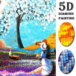 5D DIY t&auml;is&uuml;mmargune teemantmaaling puu ja t&uuml;druku teemantmaaling risti teemantpuur kivikivi 20X30CM