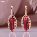 PATAYA Luksuslikud Turmaliini v&auml;rvi Bohemia Drop K&otilde;rvar&otilde;ngad Naiste Roosa kulla v&auml;rvi Daami Kingitus Metallist &Otilde;&otilde;nesk&otilde;rvar&otilde;ngad