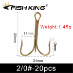 FTK 20 tk/partii kolm kolmekordset konksu 3/0# - 16#K&otilde;rge s&uuml;sinikusisaldusega terasest kolmikkonks, pruun v&auml;rvi KALAKONK &Uuml;llatav roostevastane kalastustarbed chase-2/0