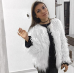 Kohevad kunstkarusnahast mantlid Naiste talvesoojad elegantsed lahtised &otilde;htused &ouml;&ouml;klubi Velvet Parka mantlid S valge