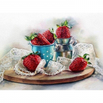 5D DIY Teemantmaali Tass Puuviljad Teemanttikandid Lavastused Ristpistes Lilled T&auml;isringi puurid K&auml;sit&ouml;&ouml; Kodukaunistuse kingitus Full Round 15x20CM