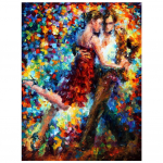 3D-teemanttikandid, ristpistes &uuml;mmargused kivist maalid tantsivad inimesed Full Round 20x25CM