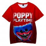 Poppy Playtime T-s&auml;rgid Huggy Wuggy Horror Game Multikad 3D Print poiss/t&uuml;druk O-kaelusega mood T-s&auml;rk Lapsed Poisid T-s&auml;rgid Topid Riietus 130CM