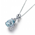 Bella Box Natural Carat Sea Blue Treasur Diamond Inkrusteeritud v&auml;rviline ripats Naistele V&otilde;luv pulmakihlus peened ehted Uus trendikas