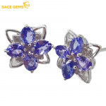 SACE GEMS k&otilde;rvar&otilde;ngad naistele 100% 925 sterling h&otilde;bedast tansaniit k&otilde;rvar&otilde;ngad pulmapeo ehted kingitus sinine