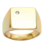Kullatud Signet S&otilde;rmus  Charles  valge kuld - 13x13 mm 68 valge