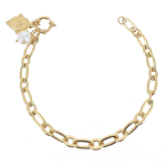 Les Tr&eacute;sors De Lily [R4515] &ndash; disainitud terasest k&auml;ev&otilde;ru  Cl&eacute;opatra  valgest kullast (magevee p&auml;rl) - 18x15mm valge